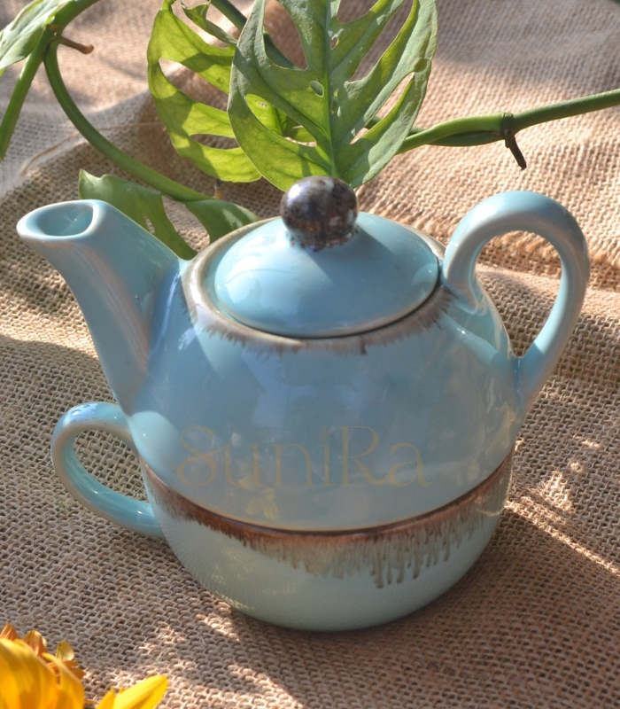 Blue Kettle Cup Set (4)